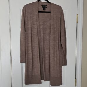 Tahari Open-Front Long Cardigan Sweater - Cocoa Color